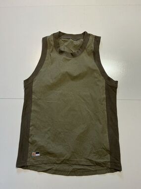 Rokit Originals Military Olive Green Rib Knit Trim Sleeveless Tank Top Shirt